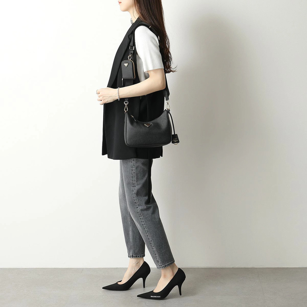 Prada Shoulder Bag Re Edition NZV Saffiano Leather Handbag Pouch